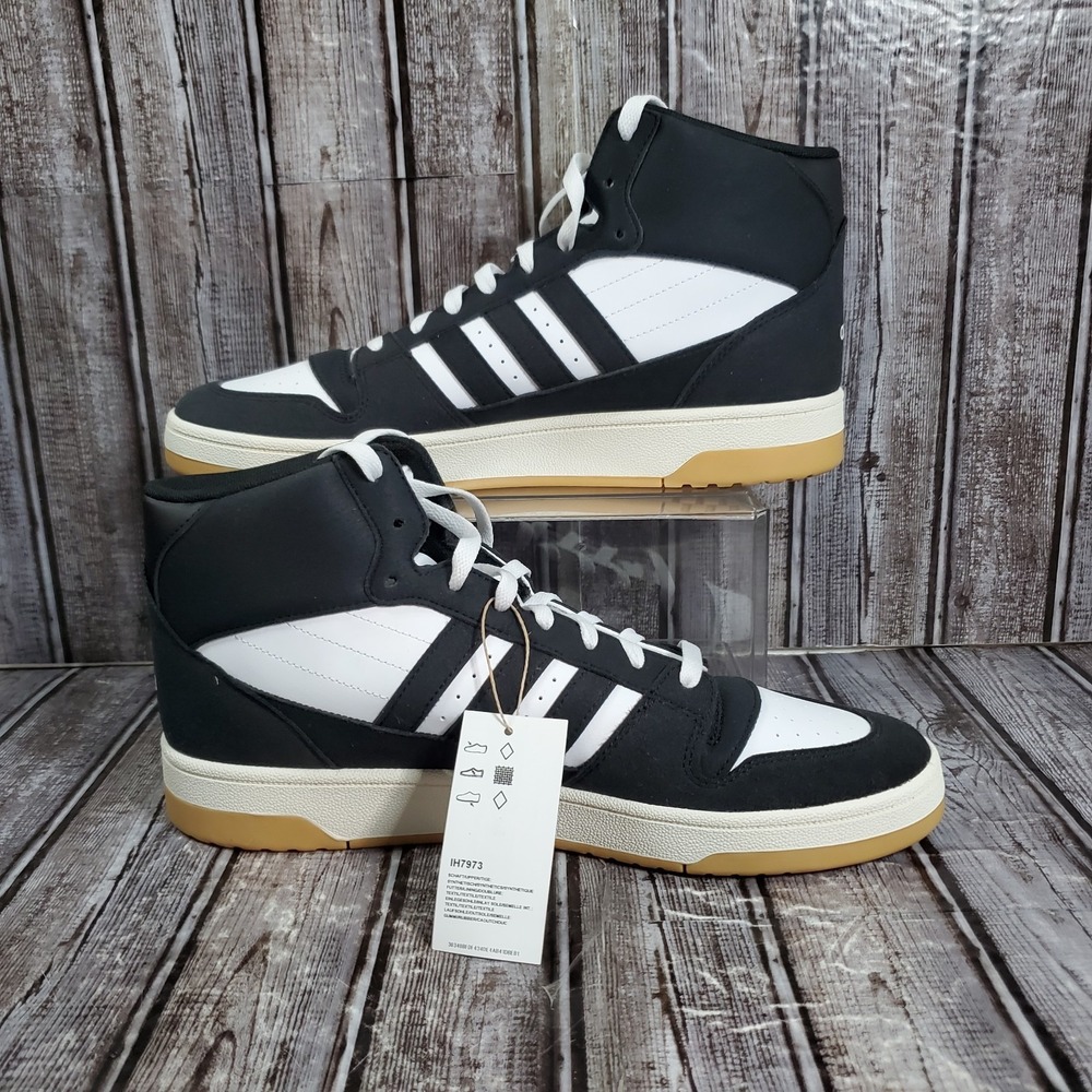 Adidas Unisex Break Start Mid Basketball Shoes Black White IH7973 Size 9 Mens - Picture 2 of 9